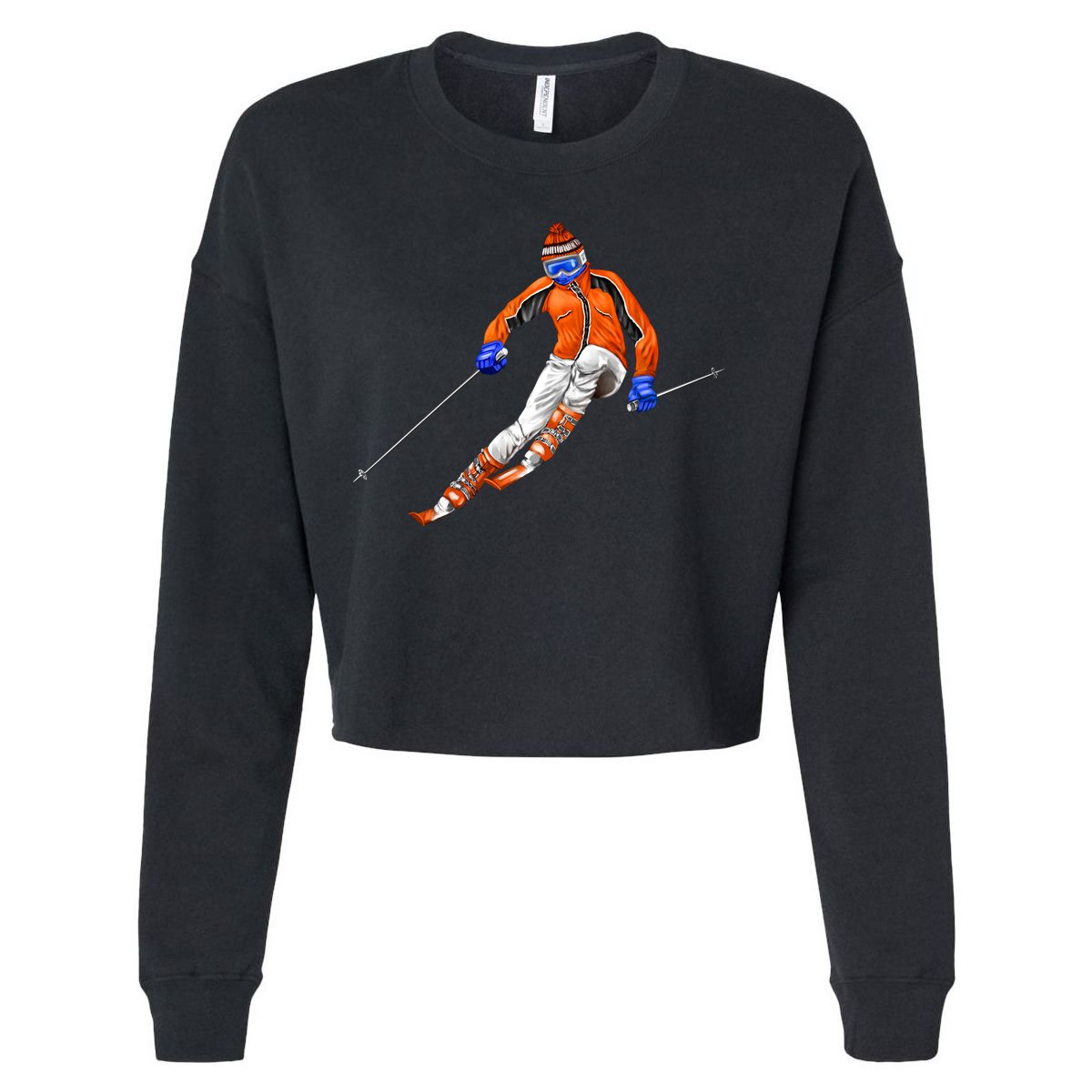 Skiing Downhill Cropped Pullover Crew