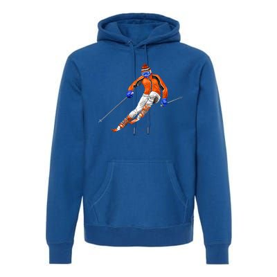 Skiing Downhill Premium Hoodie