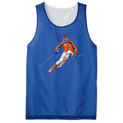 Skiing Downhill Mesh Reversible Basketball Jersey Tank