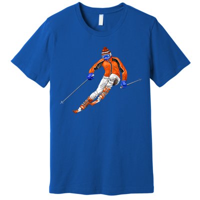 Skiing Downhill Premium T-Shirt