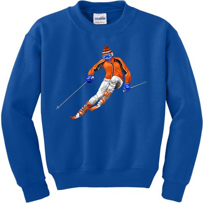 Skiing Downhill Kids Sweatshirt