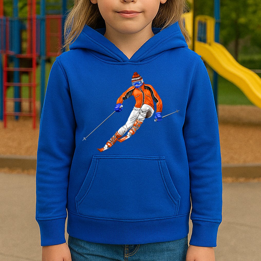 Skiing Downhill Kids Hoodie