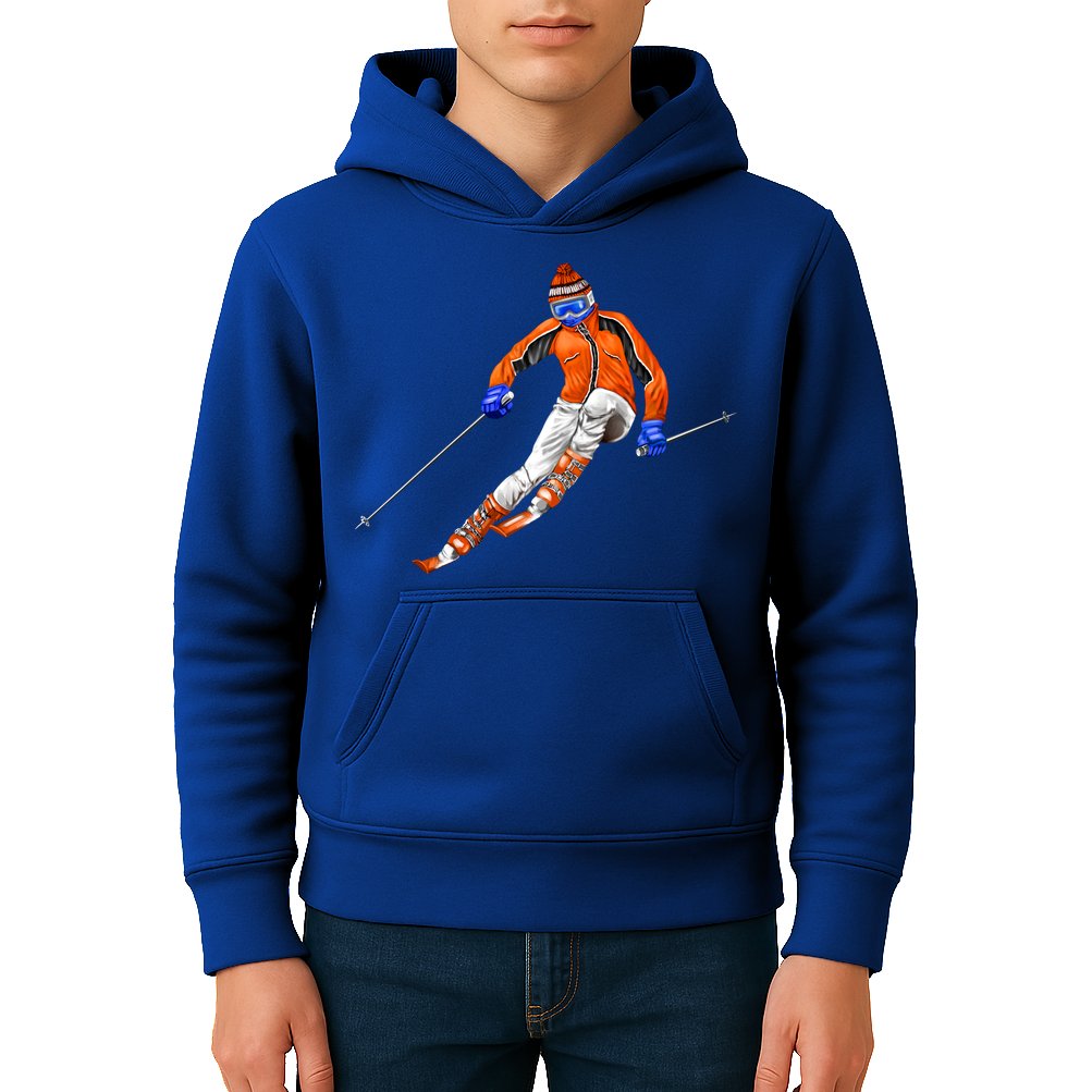 Skiing Downhill Kids Hoodie