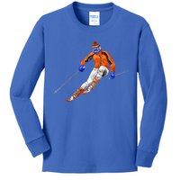 Skiing Downhill Kids Long Sleeve Shirt