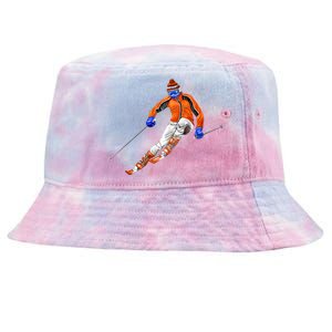 Skiing Downhill Tie-Dyed Bucket Hat