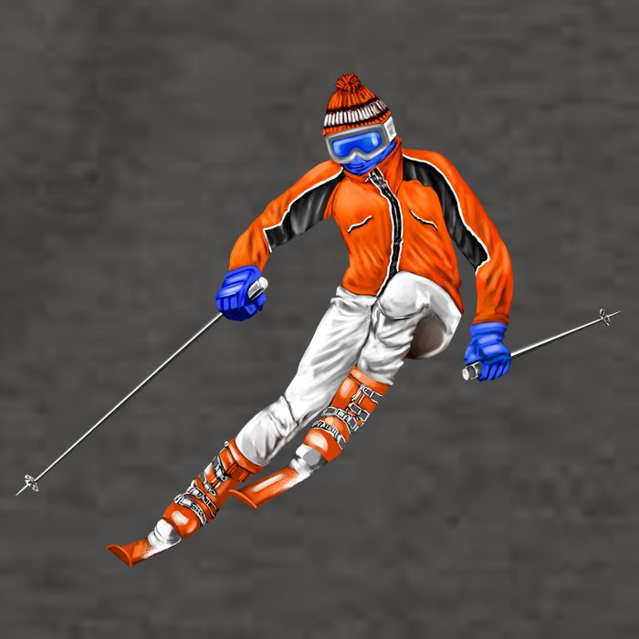 Skiing Downhill Vector Backpack