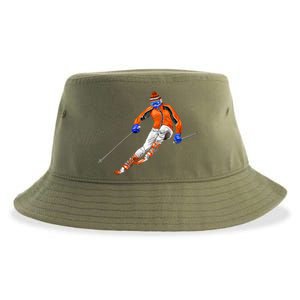 Skiing Downhill Sustainable Bucket Hat