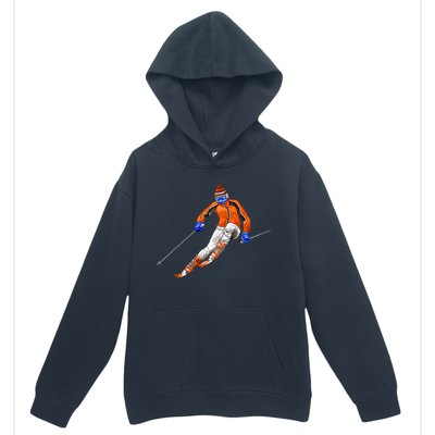 Skiing Downhill Urban Pullover Hoodie