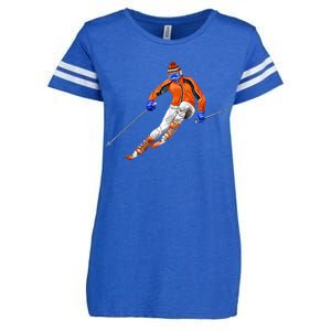 Skiing Downhill Enza Ladies Jersey Football T-Shirt