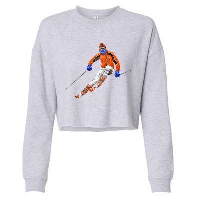 Skiing Downhill Cropped Pullover Crew