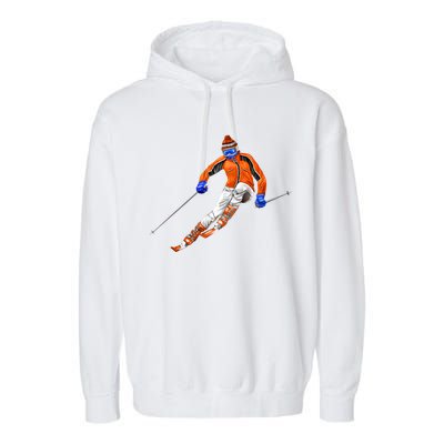 Skiing Downhill Garment-Dyed Fleece Hoodie