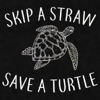 Skip a Straw Save a Turtle Ladies PosiCharge Tri-Blend Wicking Tank