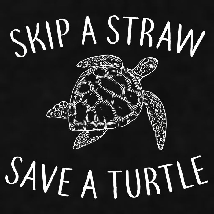 Skip a Straw Save a Turtle Ladies PosiCharge Tri-Blend Wicking Tank
