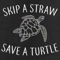 Skip A Straw Save A Turtle 7 Panel Mesh Trucker Snapback Hat