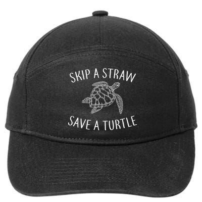 Skip a Straw Save a Turtle 7-Panel Snapback Hat