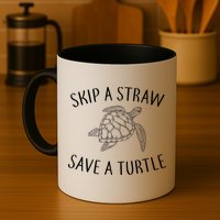 Skip a Straw Save a Turtle Mug