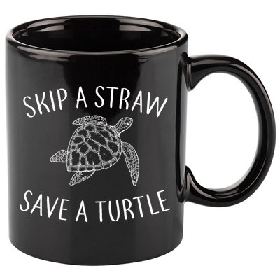 Skip A Straw Save A Turtle 11oz C Handle Ceramic Mug