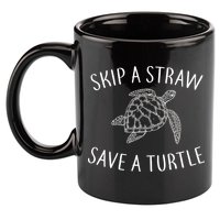 Skip A Straw Save A Turtle 11oz C Handle Ceramic Mug