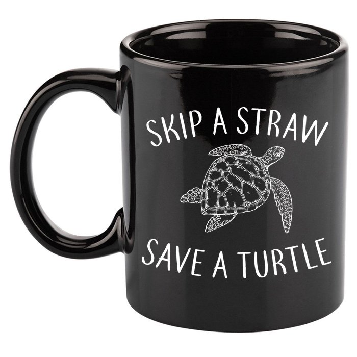 Skip A Straw Save A Turtle 11oz C Handle Ceramic Mug