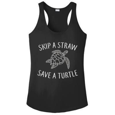 Skip A Straw Save A Turtle Ladies PosiCharge Competitor Racerback Tank