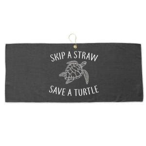 Skip a Straw Save a Turtle Large Microfiber Waffle Golf Towel