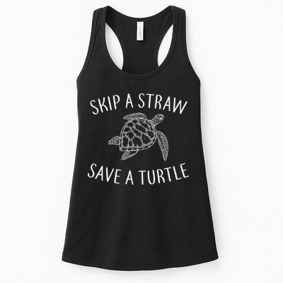 Skip a Straw Save a Turtle Womens Tank Top