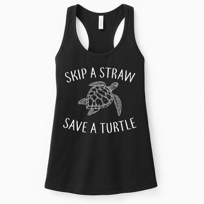 Skip A Straw Save A Turtle Womens Tank Top