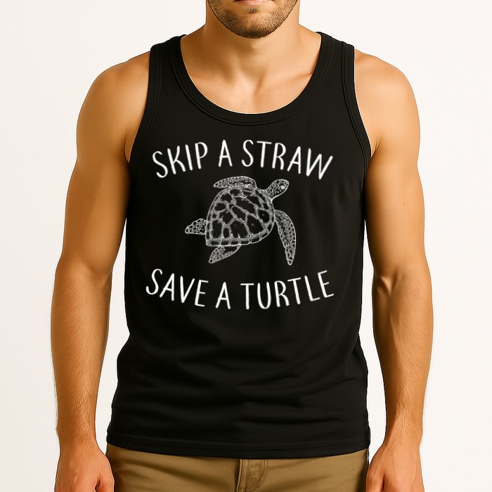 Skip a Straw Save a Turtle Tank Top
