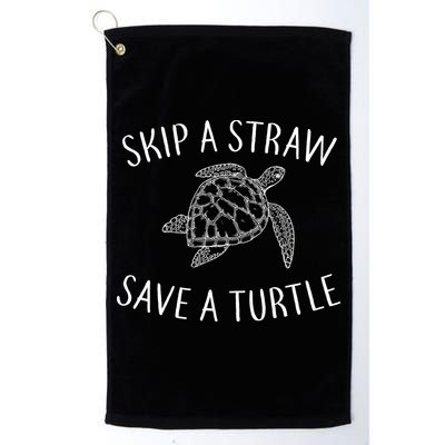 Skip A Straw Save A Turtle Golf Towel