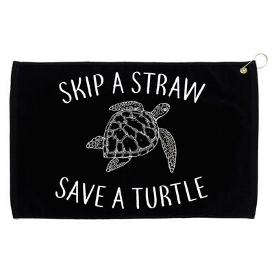 Skip A Straw Save A Turtle Grommeted Golf Towel