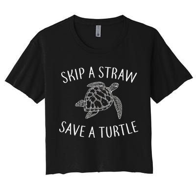 Skip A Straw Save A Turtle Crop Top