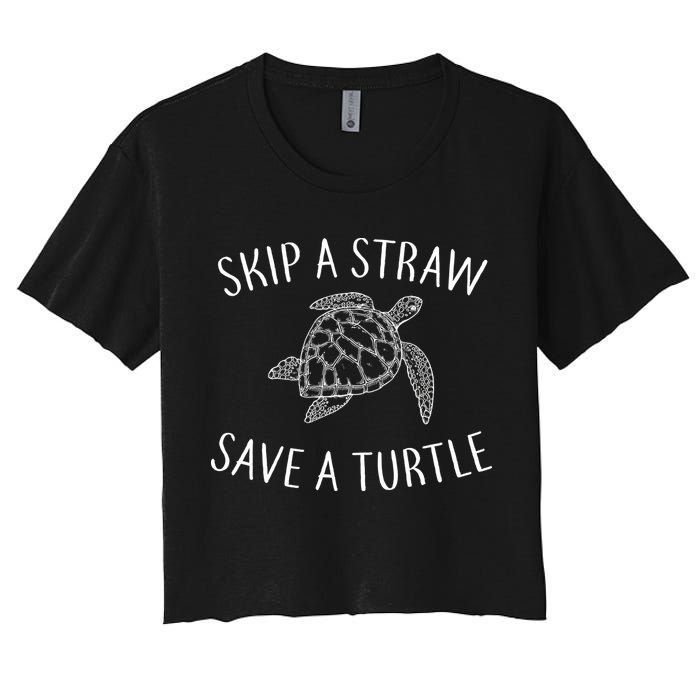 Skip A Straw Save A Turtle Crop Top