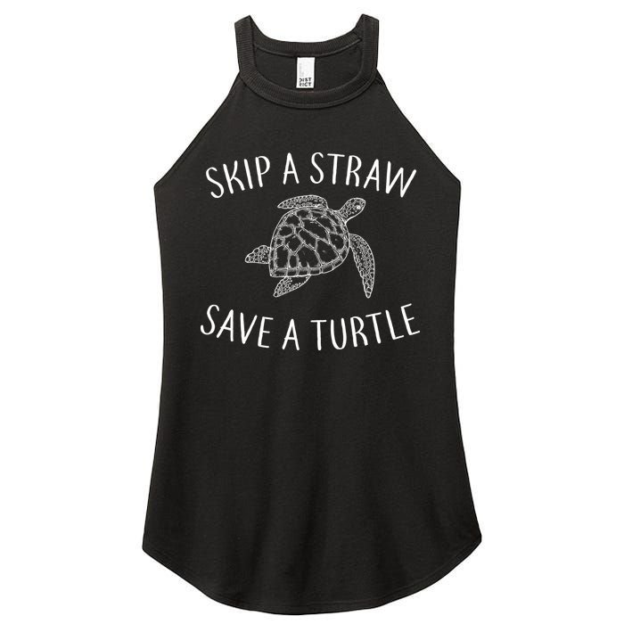 Skip A Straw Save A Turtle Women's Perfect Tri Rocker Tank