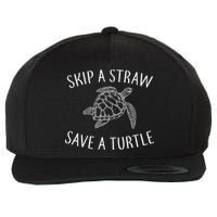 Skip a Straw Save a Turtle Wool Snapback Cap