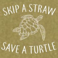 Skip A Straw Save A Turtle Garment-Dyed Women's Muscle Tee