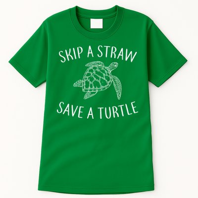 Skip a Straw Save a Turtle Tall T-Shirt