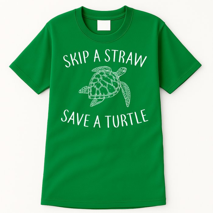 Skip a Straw Save a Turtle Tall T-Shirt