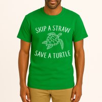 Skip a Straw Save a Turtle Tall T-Shirt