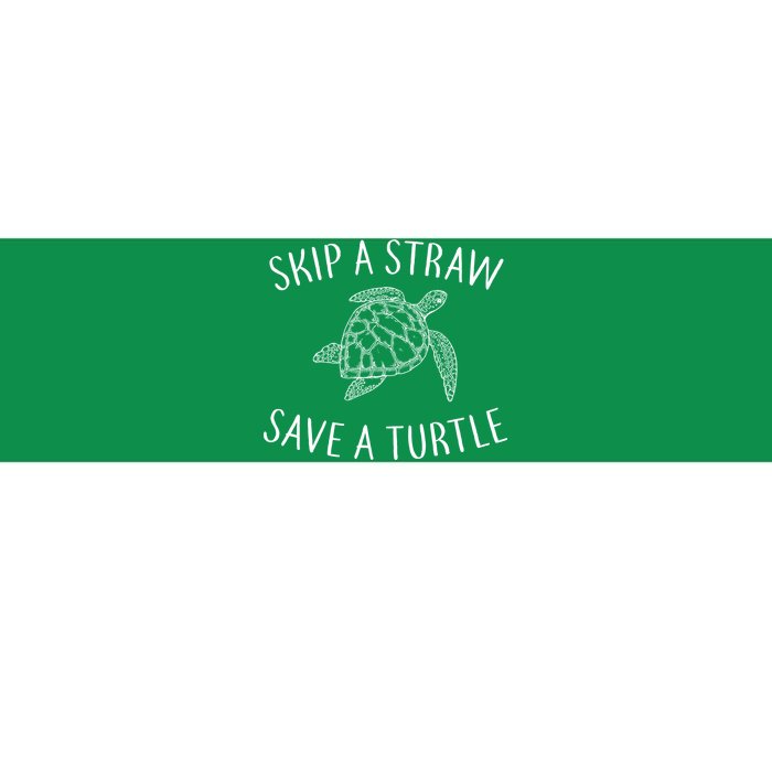 Skip A Straw Save A Turtle Bumper Sticker