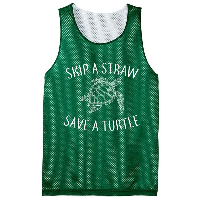 Skip A Straw Save A Turtle Mesh Reversible Basketball Jersey Tank