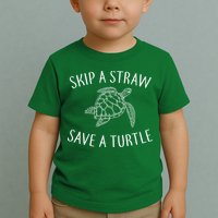 Skip A Straw Save A Turtle Toddler T-Shirt