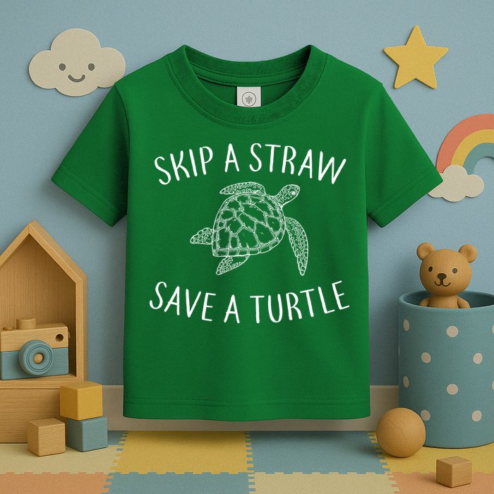 Skip A Straw Save A Turtle Toddler T-Shirt