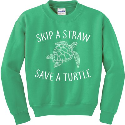 Skip A Straw Save A Turtle Kids Sweatshirt