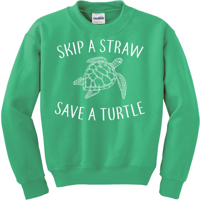 Skip a Straw Save a Turtle Kids Sweatshirt