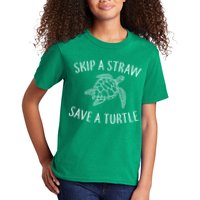Skip A Straw Save A Turtle Kids T-Shirt