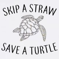 Skip A Straw Save A Turtle Garment-Dyed Sweatshirt