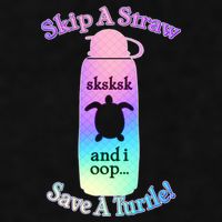 Skip A Straw Save A Turtle Sksksks Ladies PosiCharge Tri-Blend Wicking Tank