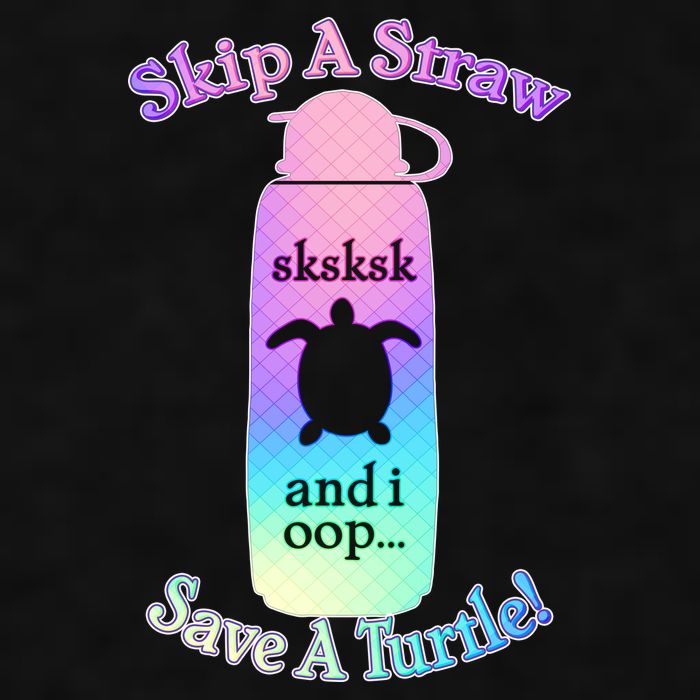 Skip A Straw Save A Turtle Sksksks Ladies PosiCharge Tri-Blend Wicking Tank