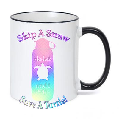 Skip A Straw Save A Turtle Sksksks 11oz Black Color Changing Mug