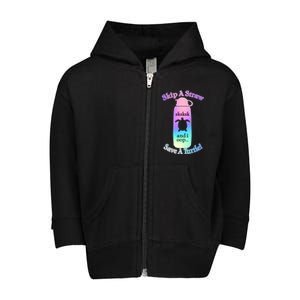 Skip A Straw Save A Turtle Sksksks Toddler Zip Fleece Hoodie